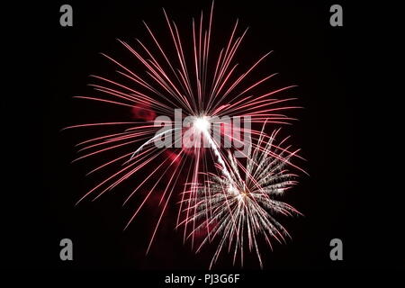 fireworks in night sky Stock Photo