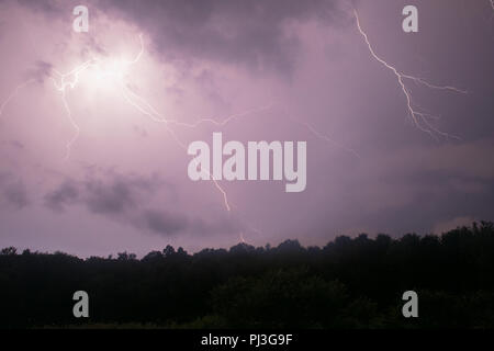 lightning above a mountain Stock Photo