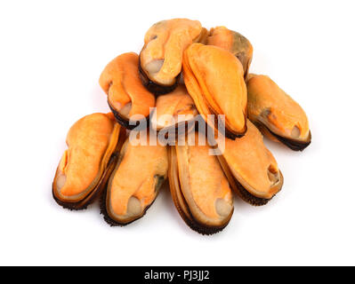 mussels without shell isolated on white background Stock Photo