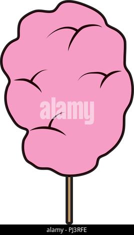 color sweet fluffy candy floss snack Stock Vector