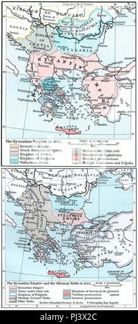 Balkans between 1265 & 1355. Stock Photo