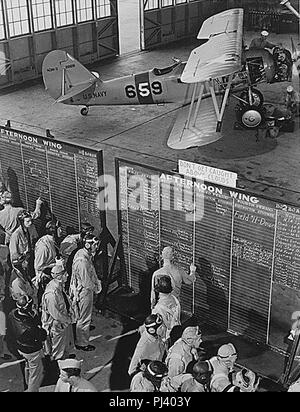 Aviation cadets with N3N NAS Corpus Christi 1942. Stock Photo