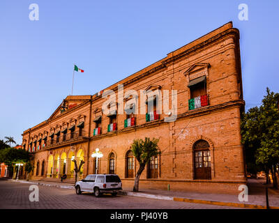 El Fuerte, Mexico - Oct. 31, 2016: Palacio Municipal - municipal building of El Fuerte, Sinaloa, Mexico. Stock Photo