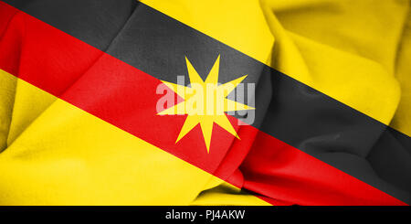 3D Flag of Sarawak, Malaysia. 3D Illustration. Stock Photo