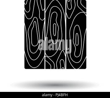 Icon of parquet plank pattern. White background with shadow design. Vector illustration. Stock Vector