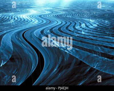 Glossy wavy surface - abstract digitally generated image Stock Photo