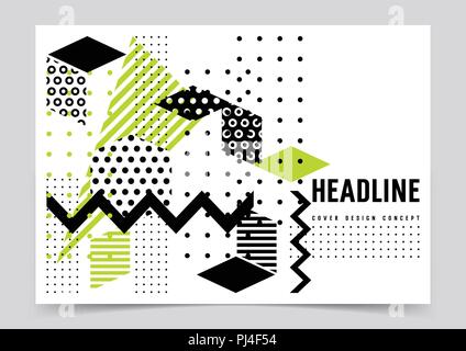 Template for book covers, posters, flyers, placards, banners / Geometric, abstract, flat background  / Vector illustration Stock Vector