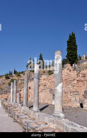 The Roman Market in Delphi, Central Greece Stock Photo