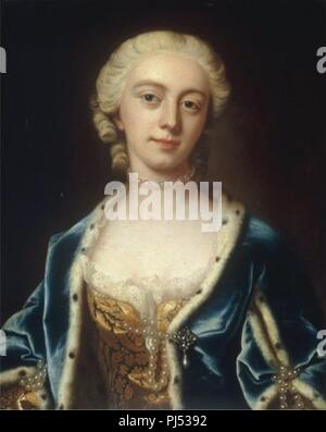 Barthelemy-du-pan-portrait-of-princess-augusta-of-saxe-gotha-wife-of-frederick-prince-of-wales. Stock Photo
