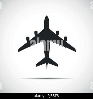 passenger airplane silhouette icon vector illustration EPS10 Stock Vector