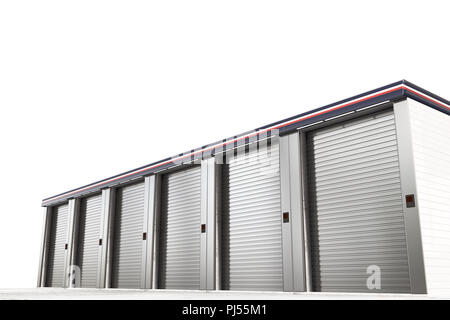 self storage units isolated on white background 3d illustration Stock Photo