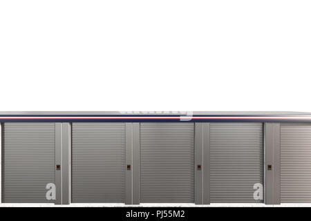 self storage units isolated on white background 3d illustration Stock Photo