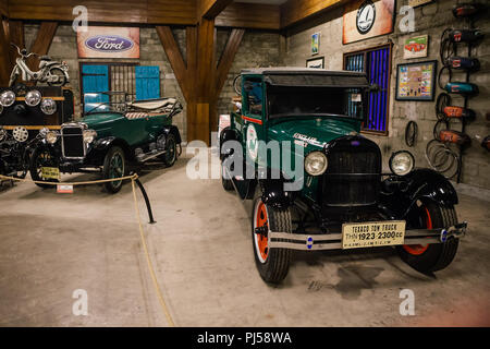 Kota Batu, Malang, Indonesia - July 12, 2018: Historical antique cars, motorbikes on display at Museum Angkut - biggest transport exhibition in Jawa Stock Photo