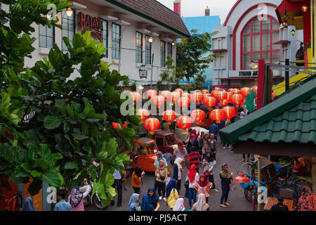 Kota Batu, Malang, Indonesia - July 12, 2018: Historical antique cars, motorbikes on display at Museum Angkut - biggest transport exhibition in Jawa Stock Photo