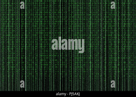 Matrix style background, green falling numbers Stock Photo