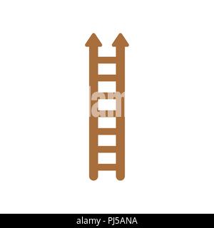 Vector illustration icon concept of wooden ladder with arrows moving up. Stock Vector