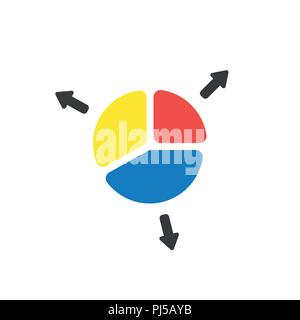 Vector illustration icon concept of three parts of diagram pie. Stock Vector