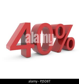 Fourty Percent 40% Stock Photo