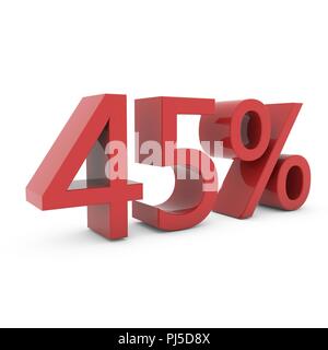Fourty Five Percent 45% Stock Photo