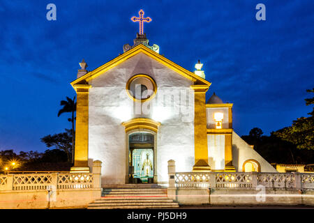 Nossa Senhora das Necessidades Church, in Santo Antonio de Lisboa district, at evening. Florianopolis, Santa Catarina, Brazil. Stock Photo