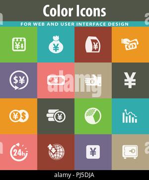 Currency exchange icons set Stock Vector