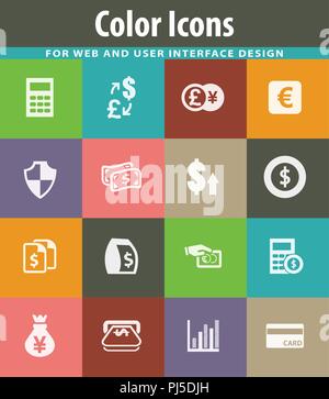 Currency exchange icons set Stock Vector