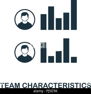 Team Characteristics icon. Monochrome style design from management collection. UI. Pixel perfect simple pictogram team characteristics icon. Web desig Stock Vector