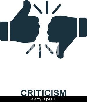 Criticism icon. Monochrome style design from management collection. UI. Pixel perfect simple pictogram criticism icon. Web design, apps, software, pri Stock Vector