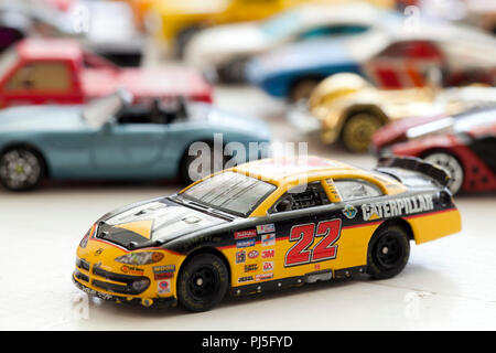 NASCAR #22 Ward Burton 2000 Dodge Intrepid Caterpillar race car Hot Wheels toy car - USA Stock Photo