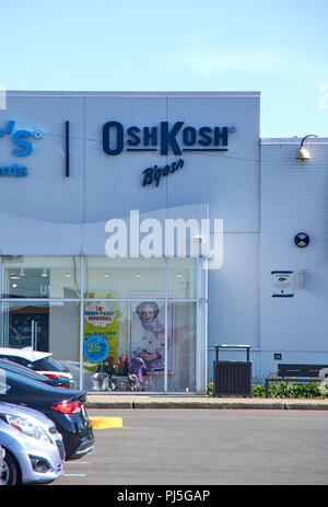 MONTREAL, CANADA - August 28, 2018: OshKosh boutique in Montreal. OshKosh B'gosh is an American children's apparel company founded in Oshkosh, Wiscons Stock Photo