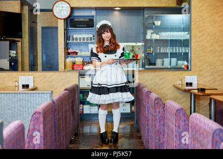 Japanese maid cosplay Stock Photo