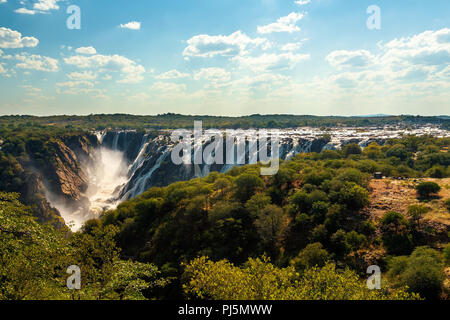 beautiful Ruacana Falls on the Kunene River in Northern Namibia and Southern Angola, Africa wilderness landscape Stock Photo