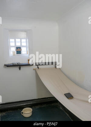 One of the cells at Peterhead Prison, Scotland.  Originally opened in 1888, the prison closed in 2013 and is now maintained as a museum. Stock Photo