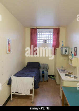 One of the cells at Peterhead Prison, Scotland.  Originally opened in 1888, the prison closed in 2013 and is now maintained as a museum. Stock Photo