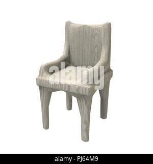 Wooden Chair 3d render isolated on a white background Stock Photo