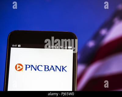 Pnc Financial Services Logo Seen Displayed On A Smart Phone Stock