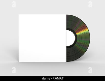 Vinyl Record In Paper Case. 3D Illustration. Stock Photo