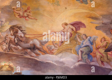 Ceiling fresco painting, Galleria Nazionale d'Arte Antica, GNAA, National Gallery of Ancient Art, art gallery, Palazzo Barberini, Rome, Lazio, Italy Stock Photo