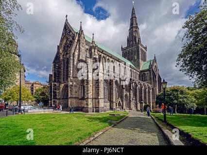 Glasgow Cathedral seen from Castle Street entrance in Glasgow Scotland UK Stock Photo