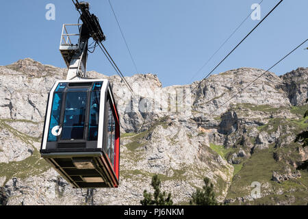 Ski lift cable booth or car, in Asturias Stock Photo