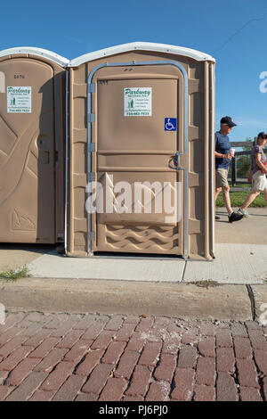 Restroom Detroit Portable restroom designed for disabled wheelchair accessibility placed ...