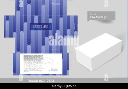 Different purple shade bars tissue box template concept, template for business purpose, place your text and logos and ready to go for print. Stock Vector