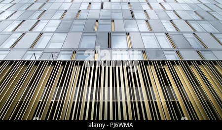 Abstract architectural lines with gold and blue colors. Stock Photo