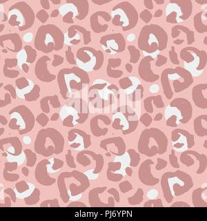 Leopard print seamless pattern. Hand drawn background. Vector illustration. Stock Vector