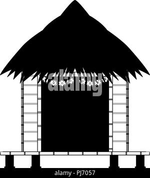 Beack kiosk stand in black and white Stock Vector