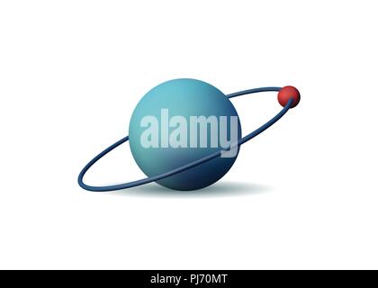 3d atom. Chemical particle. The nucleus and electron. Vector illustration. Stock Vector