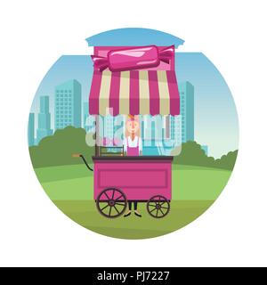 Candy shop booth Stock Vector