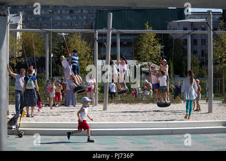 Moscow, RUSSIA - August 25, 2018: Gorky Central Park of Culture and Leisure Stock Photo