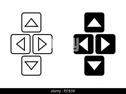 Illustration of directional buttons on white background Stock Vector