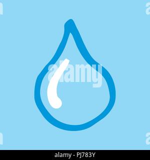 Freehand colorful illustration of a single water drop Stock Vector